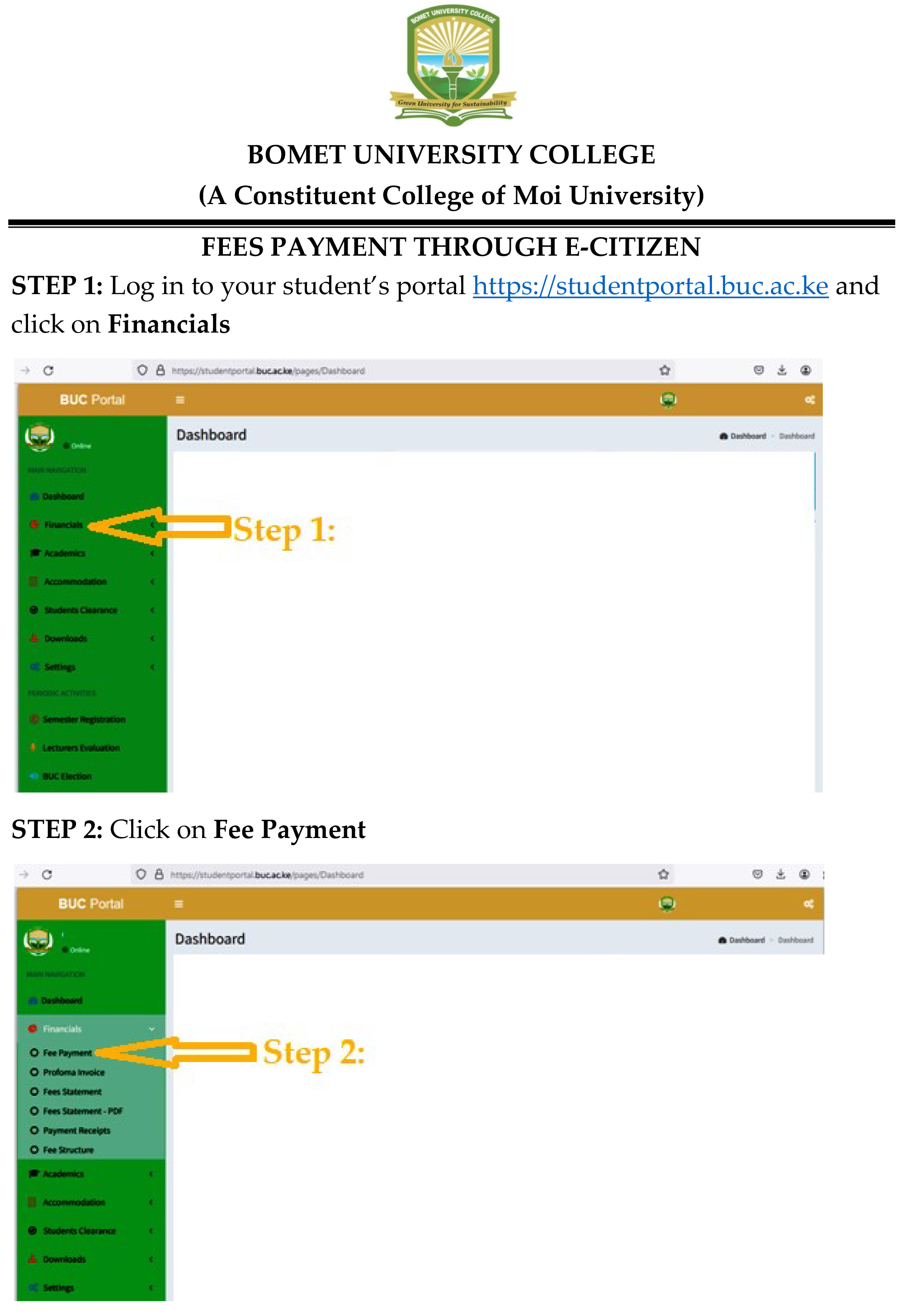 Guideline on Fees Payment through E Citizen 1